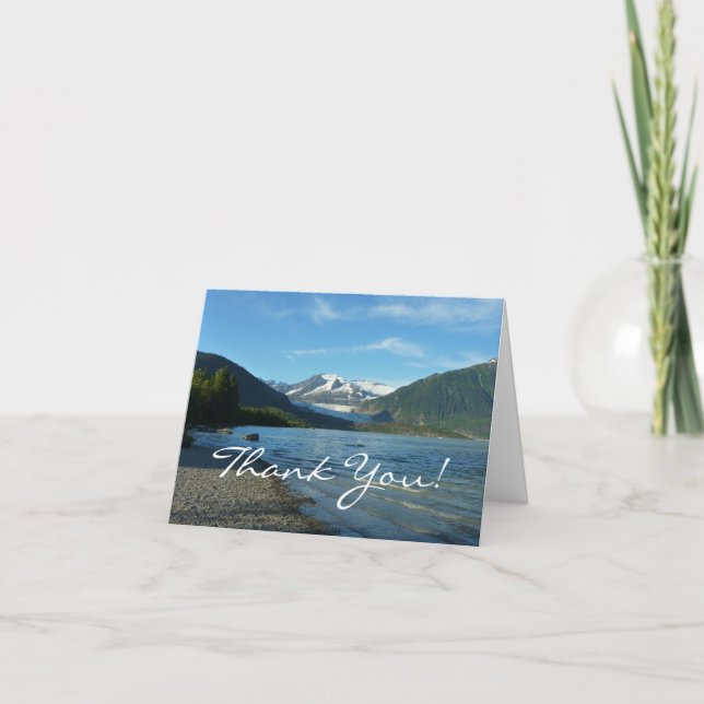 Mendenhall Lake in Juneau Alaska Landscape Thank You Card (Front)