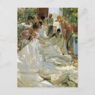 Mending the Sail -  Joaquín Sorolla y Bastida Postcard