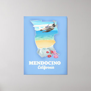 Mendocino California map Canvas Print