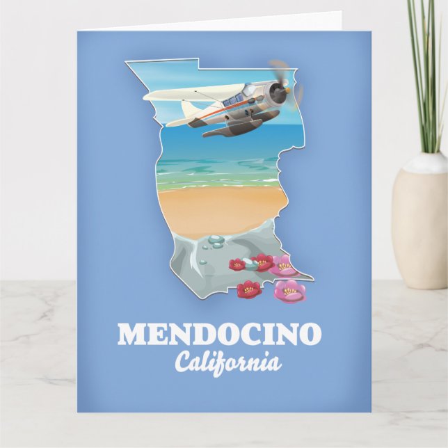 Mendocino California map Card (Front)