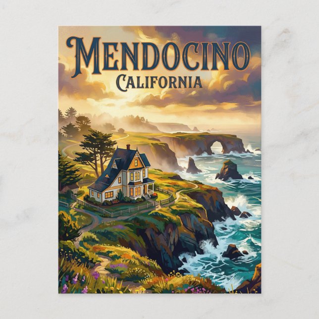 Mendocino California Postcard (Front)
