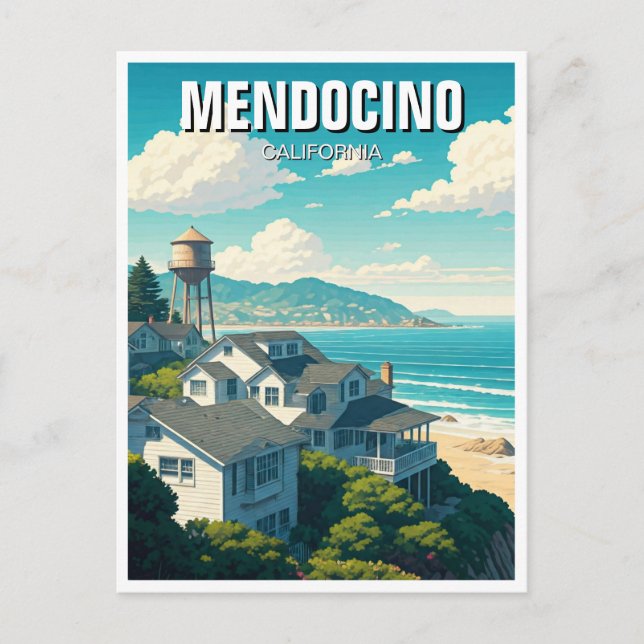 Mendocino California Travel Postcard (Front)