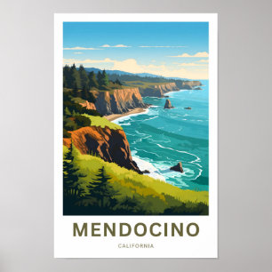 Mendocino California Travel Print