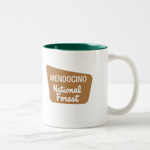 Mendocino National Forest (Sign) Two-Tone Coffee Mug