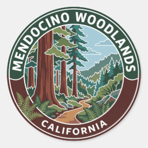Mendocino Woodlands State Park California Classic Round Sticker