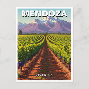 Mendoza Argentina Travel Postcard