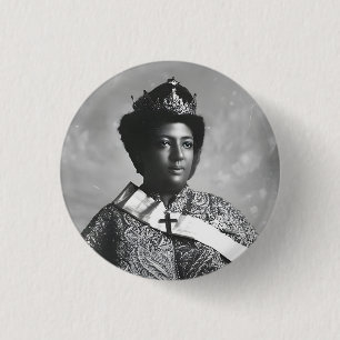 Menen Asfaw Queen Africa Empress Selassie I Roots 1 Inch Round Button