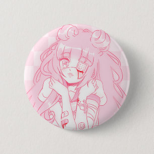 Menhera Girl Badge 2 Inch Round Button