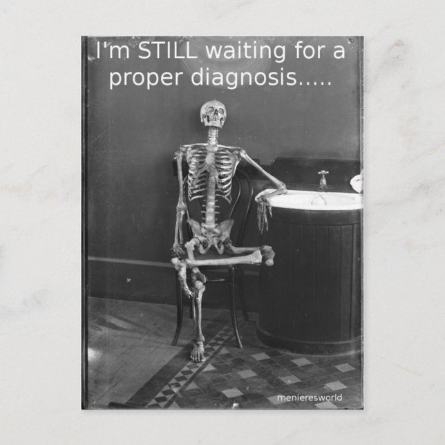Menieres skeleton postcard (Front)