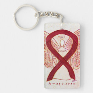 Meningitis Angel Awareness Ribbon Keychain