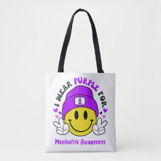 Meningitis Awareness Ribbon Support Gifts Tote Bag
