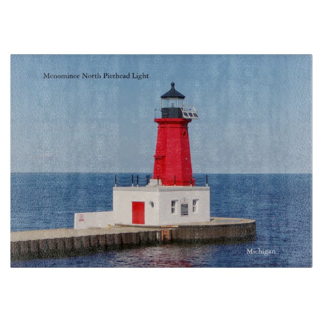 Menominee North Pierhead Light cutting board (Front)