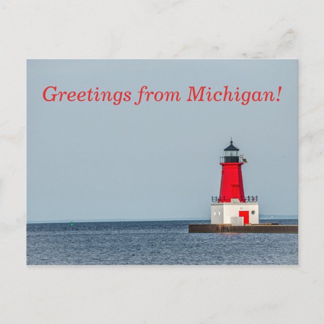 Menominee Pierhead Lighthouse Postcard (Front)