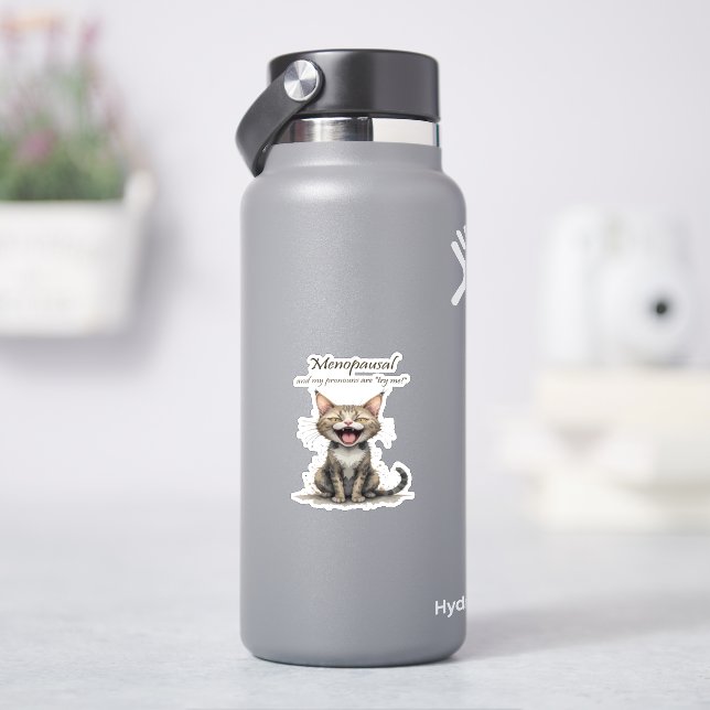 Menopause Humour Stressed Angry Cat (HydroFlask)