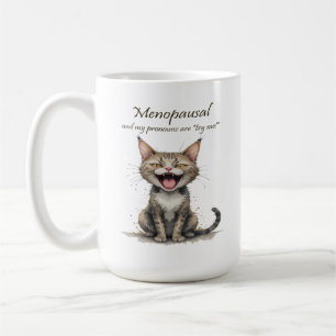 Menopause Humour Stressed Angry Cat Coffee Mug
