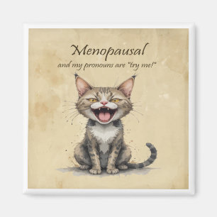 Menopause Humour Stressed Angry Cat Magnet