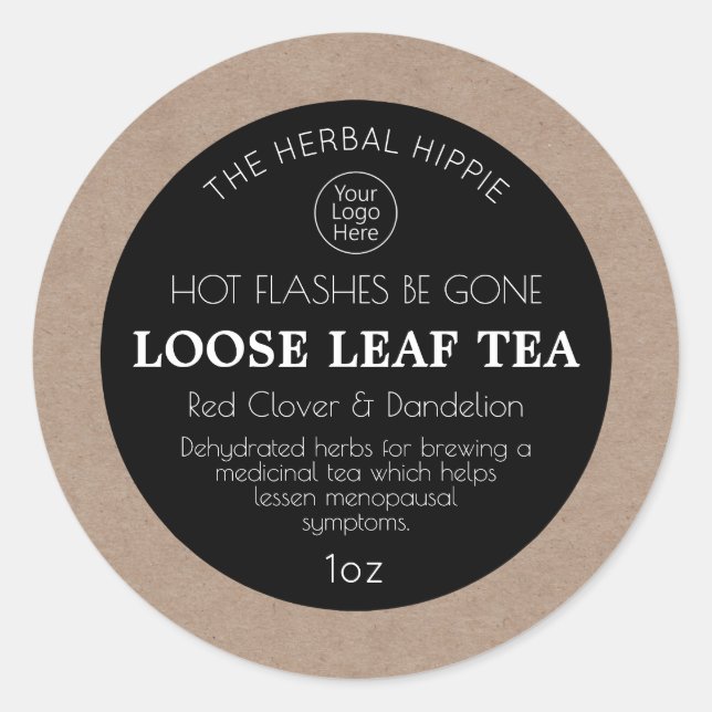Menopause Relief Loose Herbal Tea Logo Labels (Front)