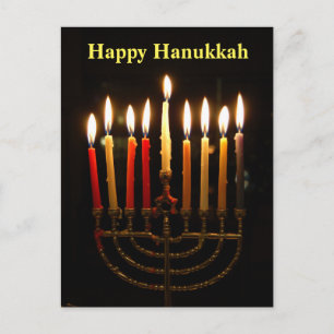 Menorah and Candles Hanukkah Lights Postcard