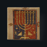Menorah and other vessels of the temple 2 inch square button<br><div class="desc">Spanish School's Add Ms 15250 f.3v Menorah and other vessels of the temple, from the ' Duke of Sussex Spanish Bible', Catalonia located at the British Library, London, UK. The Add Ms 15250 f.3v Menorah and other vessels of the temple, from the ' Duke of Sussex Spanish Bible', Catalonia was...</div>