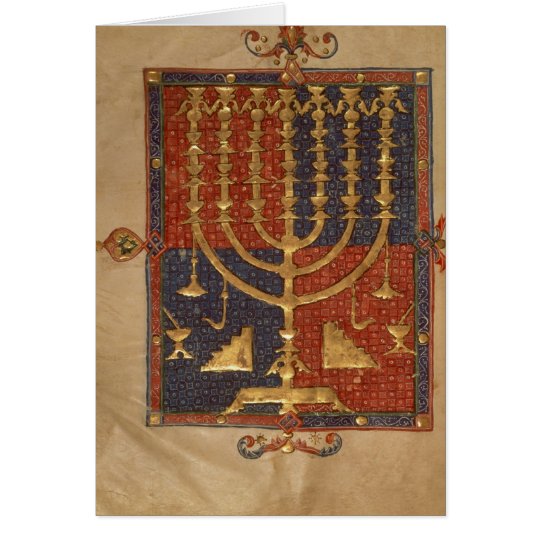 Menorah and other vessels of the temple card