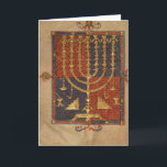 Menorah and other vessels of the temple holiday card<br><div class="desc">Spanish School's Add Ms 15250 f.3v Menorah and other vessels of the temple, from the ' Duke of Sussex Spanish Bible', Catalonia located at the British Library, London, UK. The Add Ms 15250 f.3v Menorah and other vessels of the temple, from the ' Duke of Sussex Spanish Bible', Catalonia was...</div>