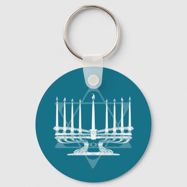 Menorah and star IV Keychain (Front)