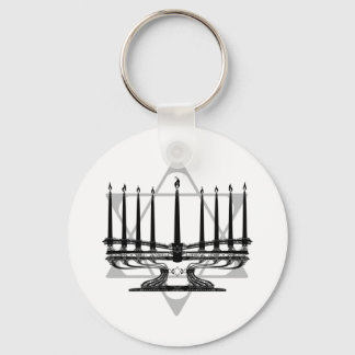Menorah and Star Keychain