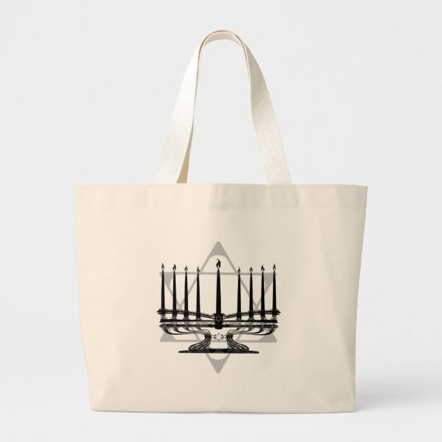 Menorah and Star Large Tote Bag (Front)
