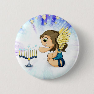 Menorah Angel 2 Inch Round Button