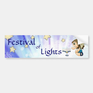 Menorah Angel Bumper Sticker