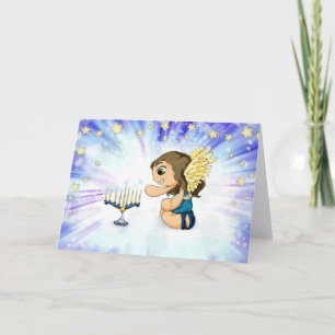 Menorah Angel Holiday Card