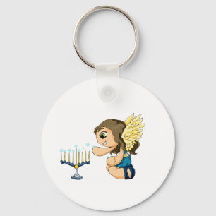 Menorah Angel Keychain