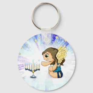 Menorah Angel Keychain