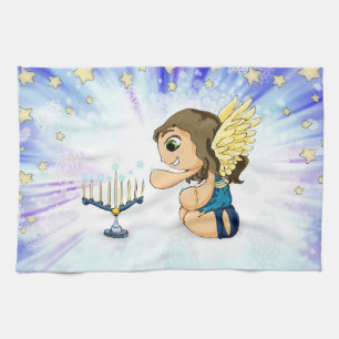 Menorah Angel Kitchen Towel
