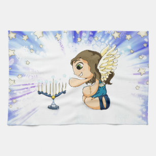 Menorah Angel Kitchen Towel