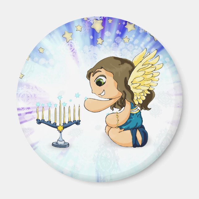 Menorah Angel Magnet (Front)