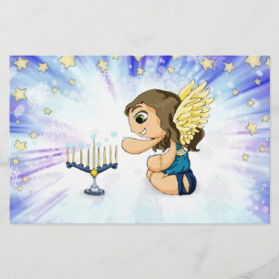 Menorah Angel Stationery