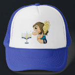 Menorah Angel Trucker Hat<br><div class="desc">Original artwork by Thedustyphoenix.</div>