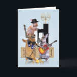 Menorah Animal Bands-Rabbits  Chanukah Card<br><div class="desc">About this item * INSIDE GREETING: "Happy Chanukah" COVER - [image of yamaka-wearing rabbits playing in a band] * SIZE - Some styles are available blank or with a greeting inside. Fits neatly in an elegant, sturdy 5" x 7" paper mailing envelope with a pointed flap. * USE - The...</div>