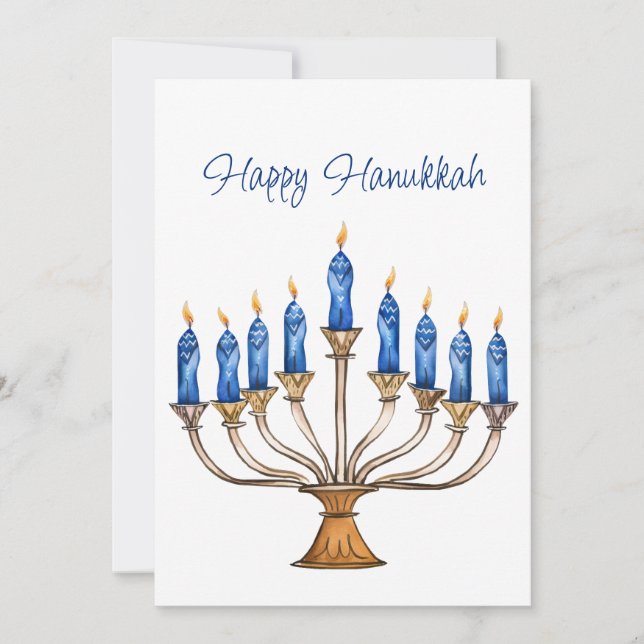 Menorah avec des bougies brûlantes Bonne carte Han (Devant)