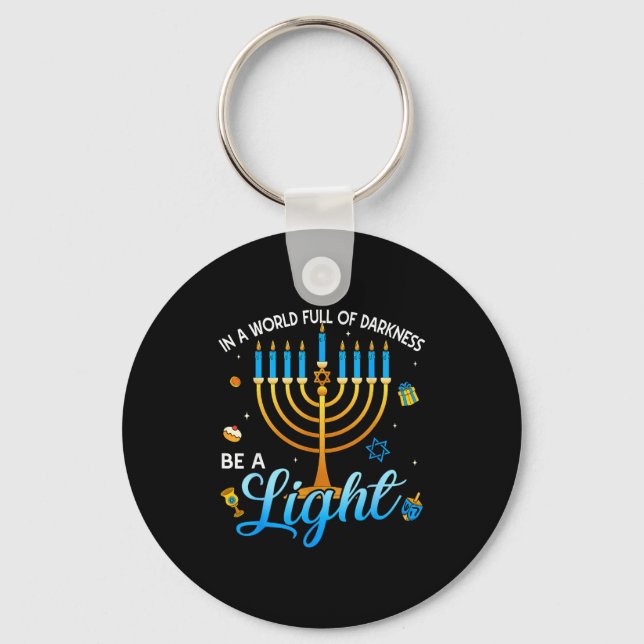 Menorah Be A Light Happy Hanukkah Shirts For Men W Keychain (Front)