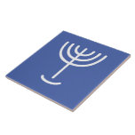 Menorah Blue White Tile<br><div class="desc">Menorah Paleo Hebrew lettering. Personalize by adding your own name. To make this your own design 'Click to Customize Further" … or 'Transfer this design' to print the same design onto a different product. Where does the Menorah come from? It comes from the Bible, in the book of Exodus, chapter...</div>