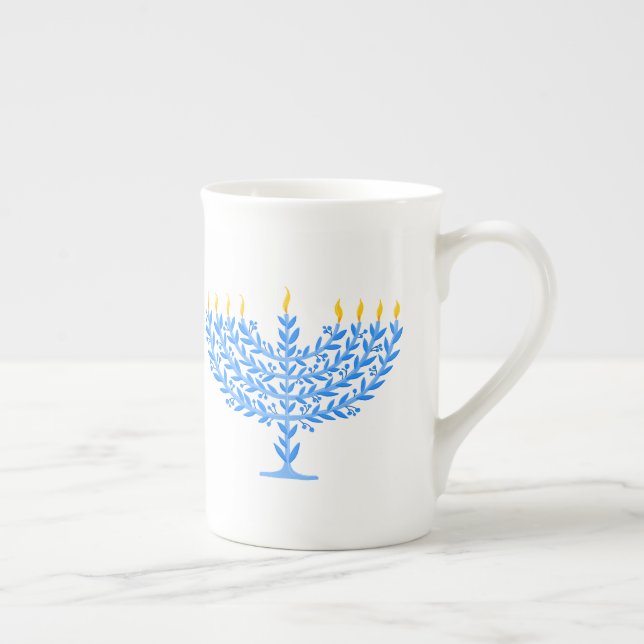 Menorah Bone China Mug (Right)