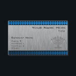 Menorah; Brushed metal-look Business Card<br><div class="desc">You will love this brushed aluminum metal look Jewish Hanukkah Menorah design. Great for gifts! Available on tee shirts, smart phone cases, mousepads, keychains, posters, cards, electronic covers, computer laptop / notebook sleeves, caps, mugs, and more! Visit our site for a custom gift case for Samsung Galaxy S3, iphone 5,...</div>