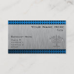 Menorah; Brushed metal-look Business Card<br><div class="desc">You will love this brushed aluminum metal look Jewish Hanukkah Menorah design. Great for gifts! Available on tee shirts, smart phone cases, mousepads, keychains, posters, cards, electronic covers, computer laptop / notebook sleeves, caps, mugs, and more! Visit our site for a custom gift case for Samsung Galaxy S3, iphone 5,...</div>