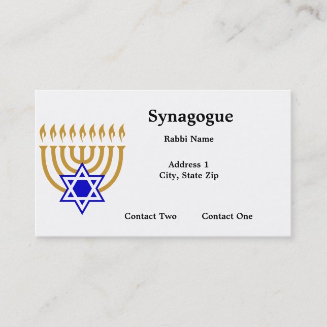 Menorah Business Cards (Front)