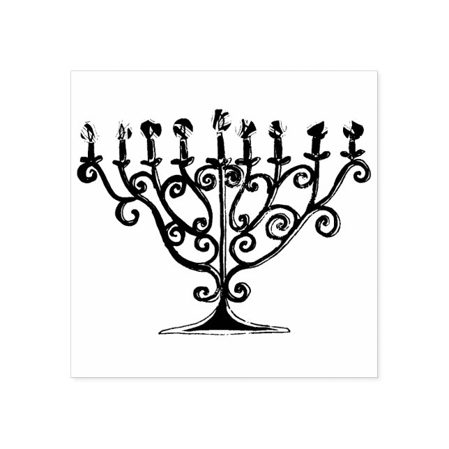 Menorah Candle Rubber Stamp (Imprint)