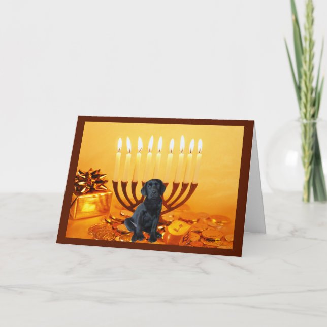 Menorah Carte Chanukah Retriever Labrador (Devant)