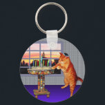 Menorah Cat Keychain<br><div class="desc">So the cat is a redhead he’s an Ashkenazi!  And it's sundown so he's put on his kippah,  he's lighting the candles and saying the prayers,  and remembering that A Great Miracle Happened There.</div>