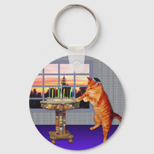 Menorah Cat Keychain